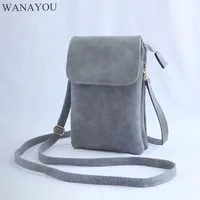 WANAYOU Single Shoulder Leather Bags, Crossbody Mini Small Bag Multi Compartment  Wallet, Solid Fashion Coin Bags 1