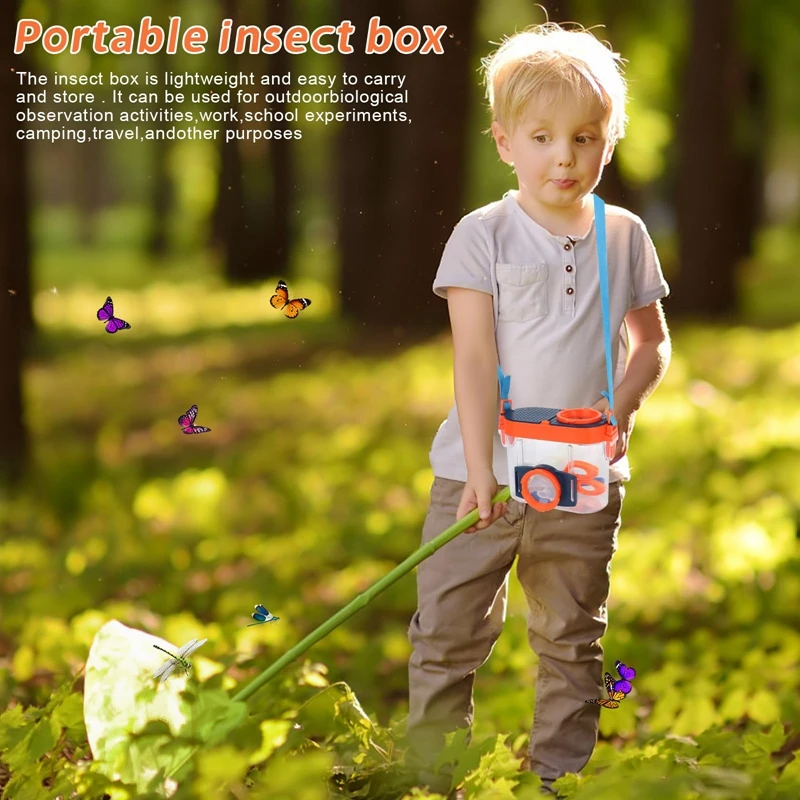 Kids Bug Viewer Outdoor Insect Box Magnifier Observer Kit Insect Catcher Cage Science Nature Exploration Tools Educational Toy
