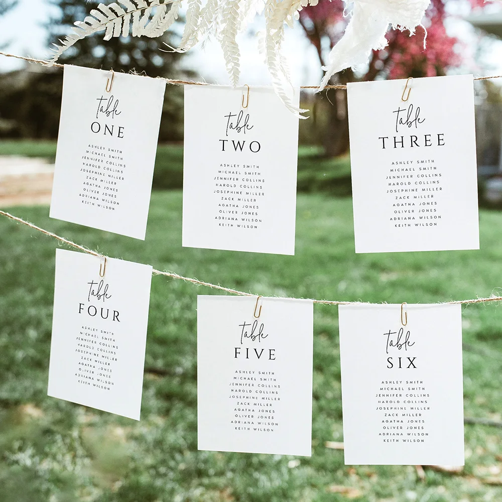 맞춤형 좌석 차트 카드 웨딩 테이블 번호 및 좌석 플랜, 모던 장식, 행잉 좌석 차트, 결혼 용품-Freehip.co.kr