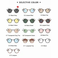 Lunettes de soleil rondes rétro pour hommes et femmes, Steampunk, lunettes de soleil, marque de créateur, monture en métal, nuances 2
