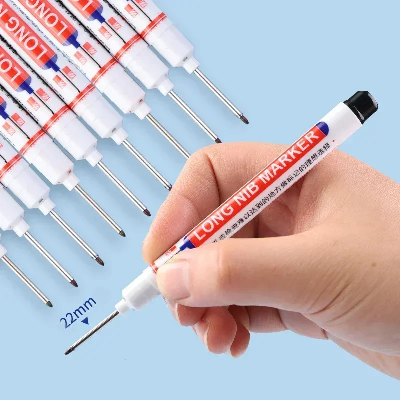 Long Head Marker Marking Pen Permanent Paint Pen Set for Woodworking Decoration Deep Hole Marker Stationery Art Supplies 1/5 PCS Permanent Marker