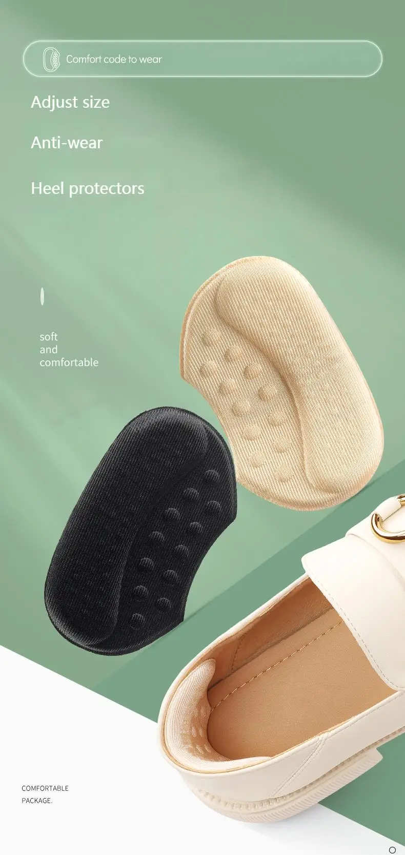 Fersenprotektoren Sneaker-Einlagen Loafer-Aufkleber Einlegesohlen Verstellbare Größe Schuheinlagen Fußschmerz-Linderer Fersenkissen – Detail 1