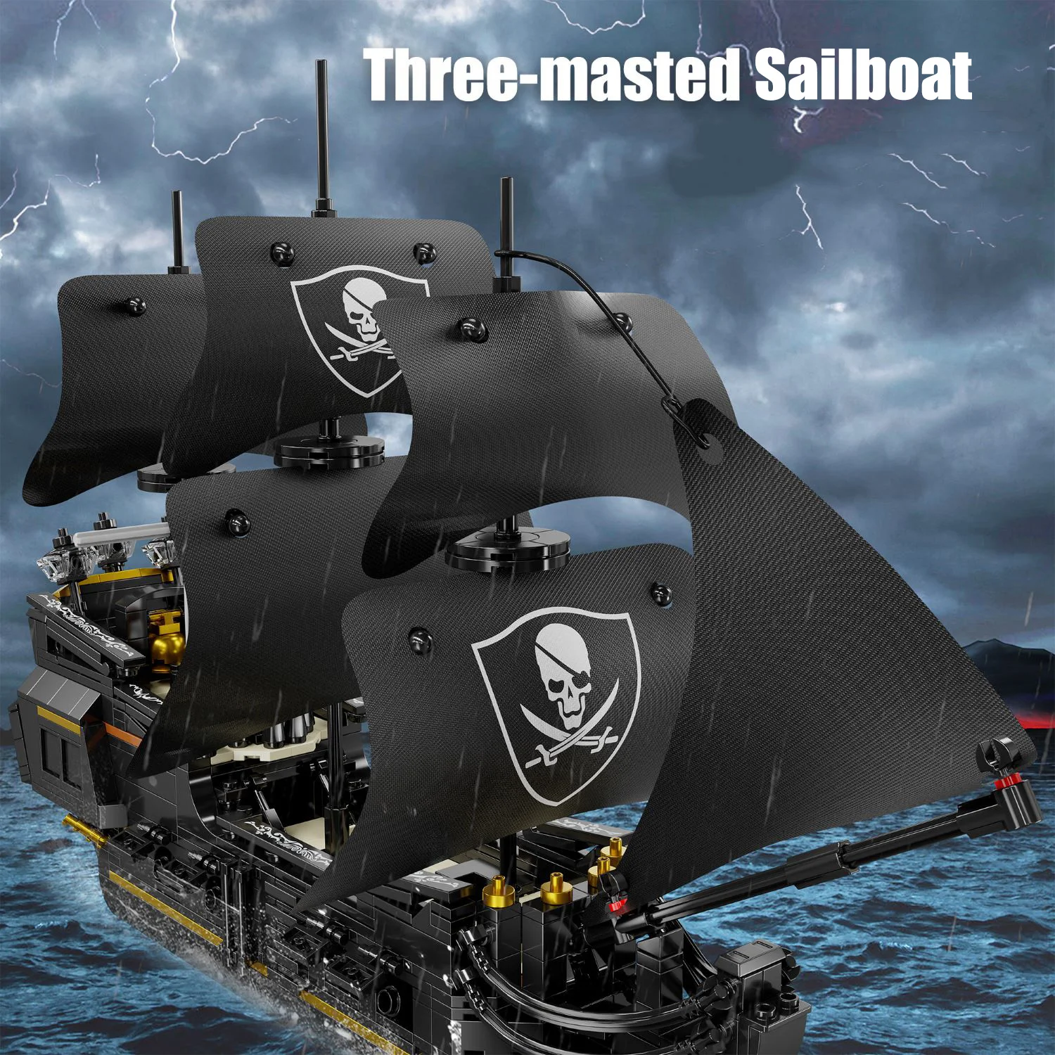 921PCS Building Blocks Toy Pirate Ship Model 3D Puzzle