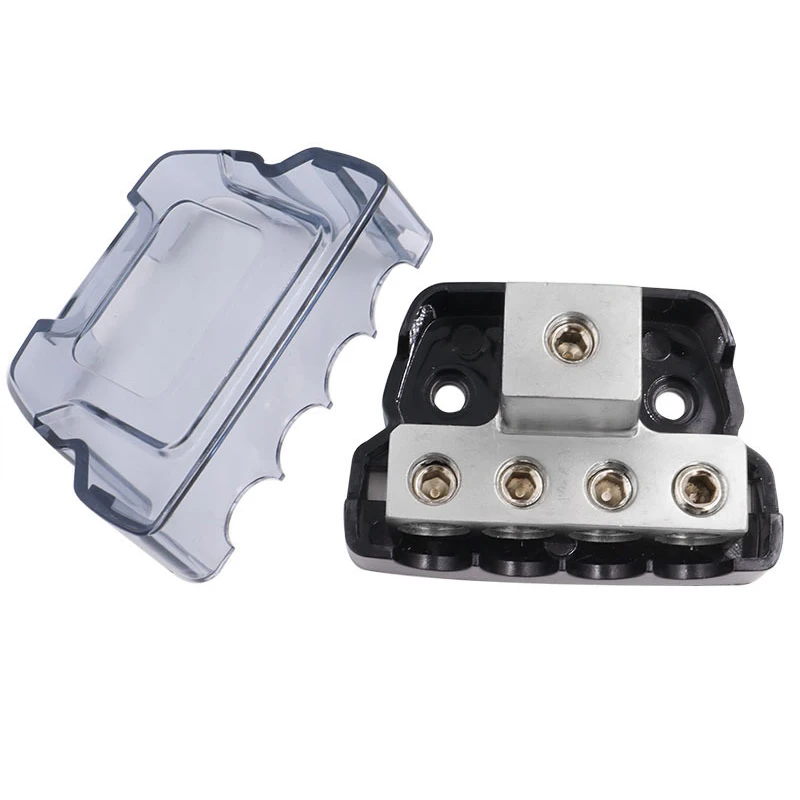 Blocco Di Distribuzione Dell'Alimentazione A 4 Vie 1X0/2/4 Gauge In /4X4/8 Gauge Out Ground Distributore Block Per Amplificatore Audio Per Auto