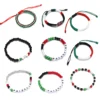 Palestine Red Black Green White National Flag Woven Thread Bracelet Natural Stone Beads Fashion Bracelets for Women Men Jewelrys 1