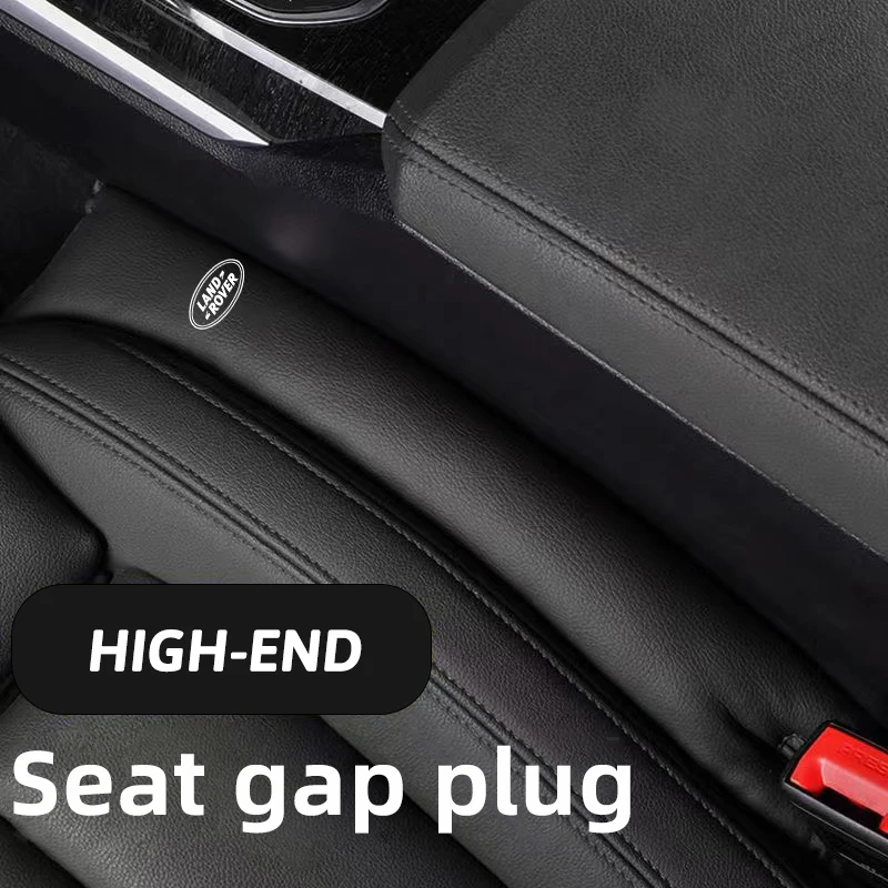 RANGE ROVER- 2X Carbon Black PU Leather Cotton Car Seat Gap Filler Pad