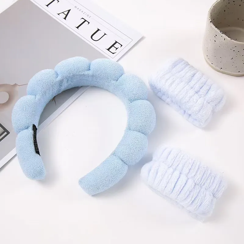 3-teiliges Set Wasch- und Haarschmuck für Frauen, Waschen und Baden, Wolkenschwamm-Haarbänder, Stirnbänder zum Entfernen von Make-up und Make-up – Detail 6
