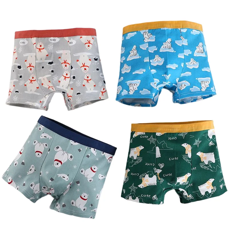 4PCS/Lot Boys Cotton Panties Children Shorts Underwear For 1-13Years Baby Kids Elastic Waist Boxers Teenagers Cartoon Underpants 5 pcs lot panties panty cartoon boy underwear cotton briefs children boys kids pants girl for child boxer girls baby underpants