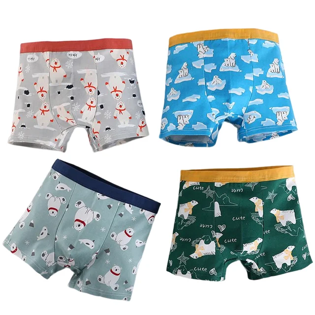 4pcs/lot Boys Cotton Panties Children Shorts Underwear For 1
