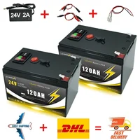 Batterie au Lithium 24V 120Ah LiFePO4 profonde 4000 + Cycles batterie Rechargeable pour l'éclairage, roues électriques, énergie solaire/éolienne, petit UPS 1