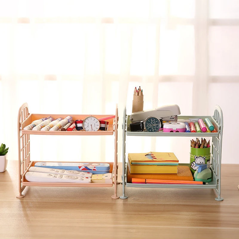 

Student Dormitory Hollow Shelf Home Storage Shelf Kawaii Macaron Minimalist Desk Desktop Organizer Storage Rack
