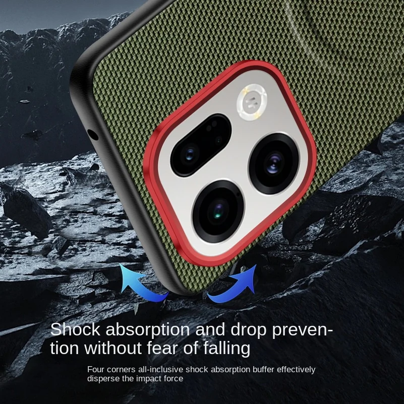 Enhanced Magnetic Ring with Red Circle Lens Protector - Slim Case Cover