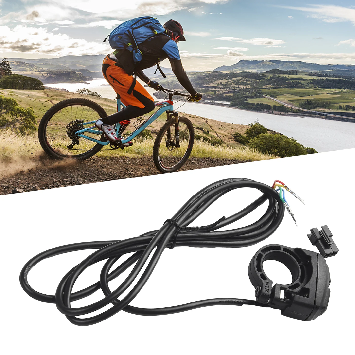 

1pc Switch 12V-72V Electric Bike Scooter Lamp Headlight Horn DK226 2IN1 Switch Mountain Bike Scooter Modification Accessories