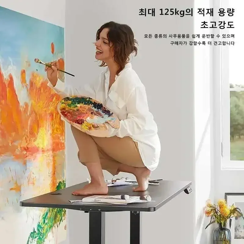 Height Adjustable Standing Desk with Cup Holder Eco-Friendly Desktop Ergonomic Workstation Home Learning Office Memory Buttons 5