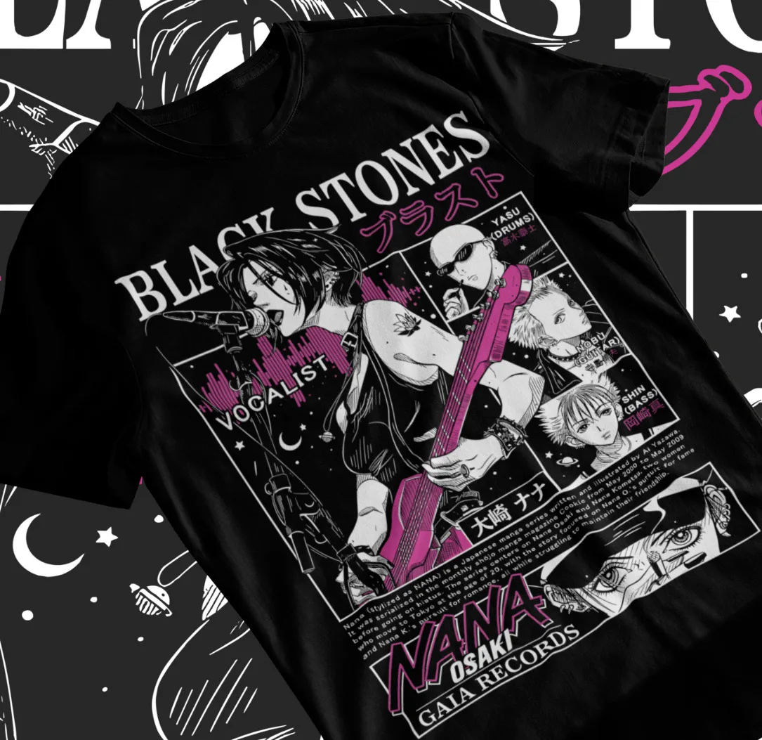 

Nana Osaki Black Stones Girl Kawaii T-Shirt Manga Anime Graphic Soft Tee