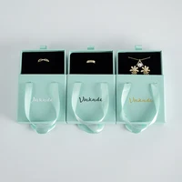 24 Product Package Box Custom Logo 11x11x4cm Portable Jewelry Boxes Necklaces Bracelet Drawer Sliding Organizer Box with Handle