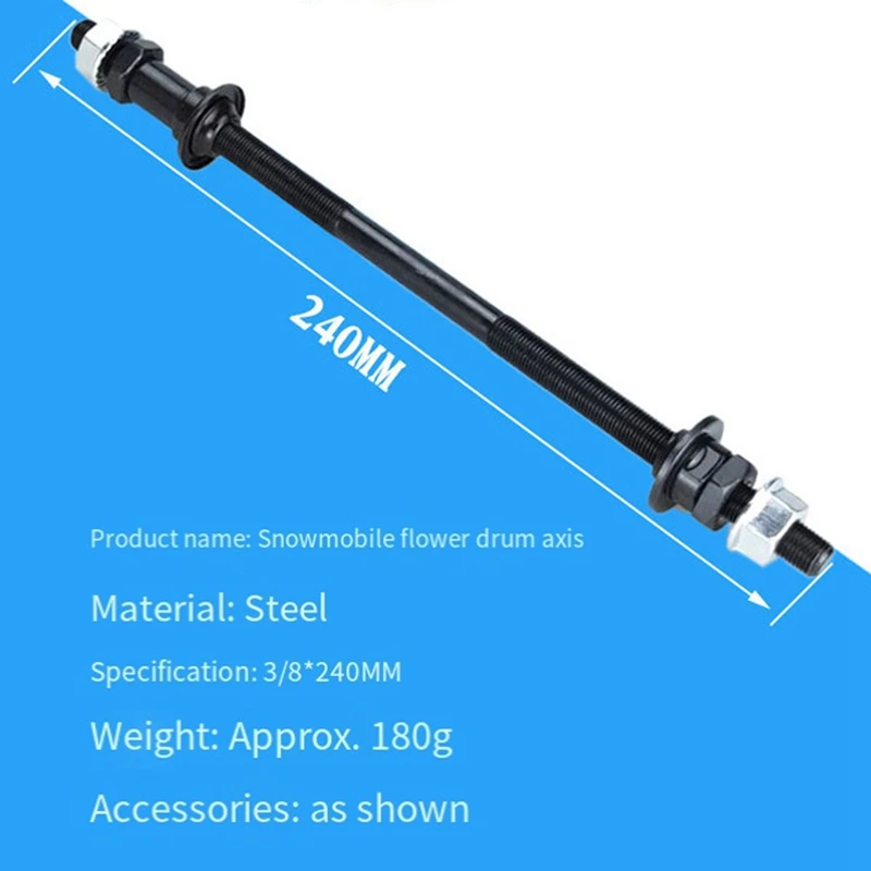 Lengthened 240Mm Mountain Bike Snow Bike Fat Bicycle Hubs Rear Axle Refitted Solid Axle Rear Bicycle Spare Parts Parts
