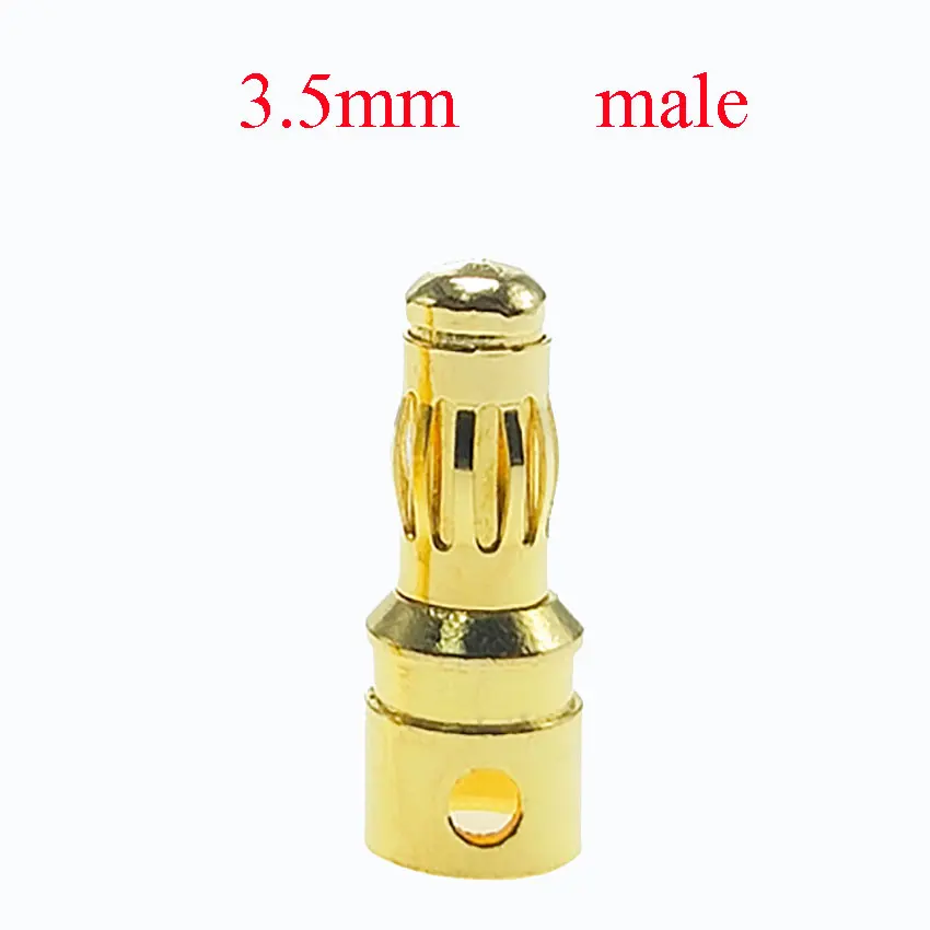 10PCS 2mm 3mm 3.5mm 4mm 5mm 5.5mm 6mm RC 배터리 골드 도금 총알 바나나 플러그 고품질 남성 여성 총알 바나나 플러그