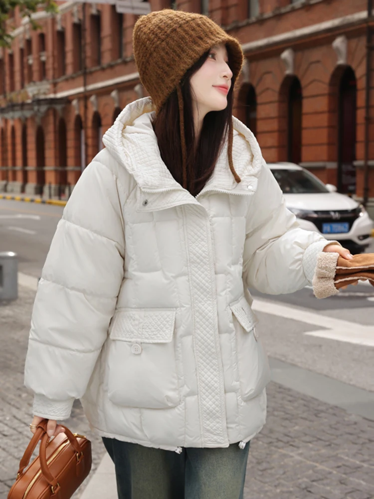 

Winter Jackets For Women Chaquetas Para Mujeres 2023 New Oversize M-4XL Warm Hooded Parkas Loose Black Down Cotton Coats