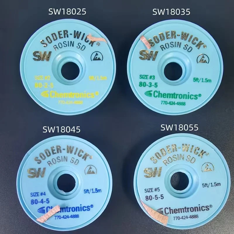 USA SW Chemtronics SODER WICK Antistatic Lead-free Original De-soldering Braid Solder Wire De-soldering Remover 10pcs/lot image 5