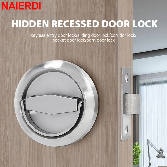 Privacy Bedroom Door Lock Recessed Pull Handles Recessed Closet Lock  Stainless