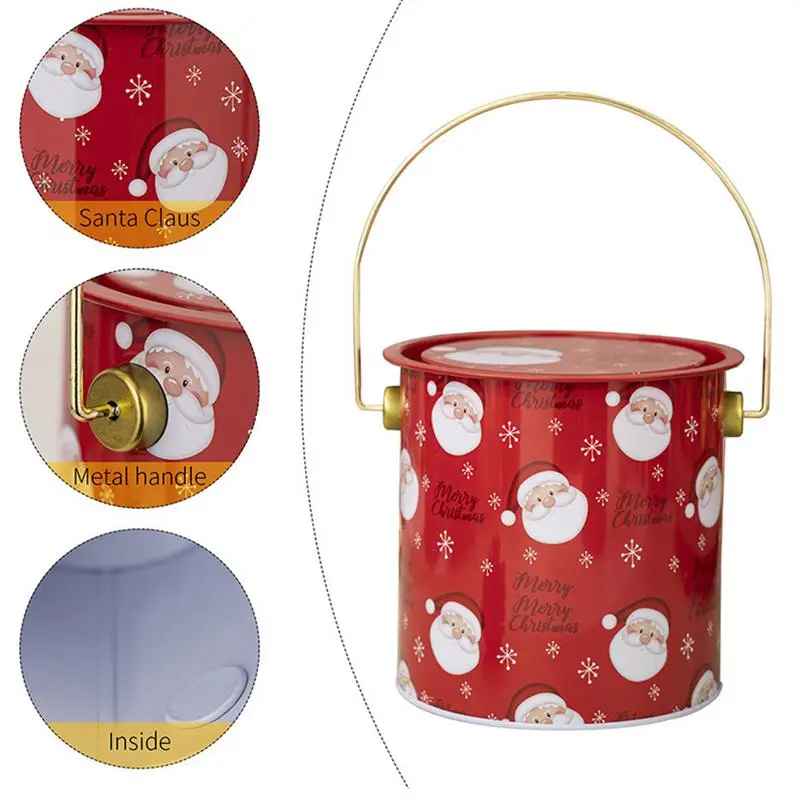 Boîte Métal Noel Angoily Lot De 6 Boîtes à Biscuits De Noël Rondes En Métal Avec Couvercles Pour Offrir, Motif Dessin Animé De Noël (aléatoire Boite Metal Noel