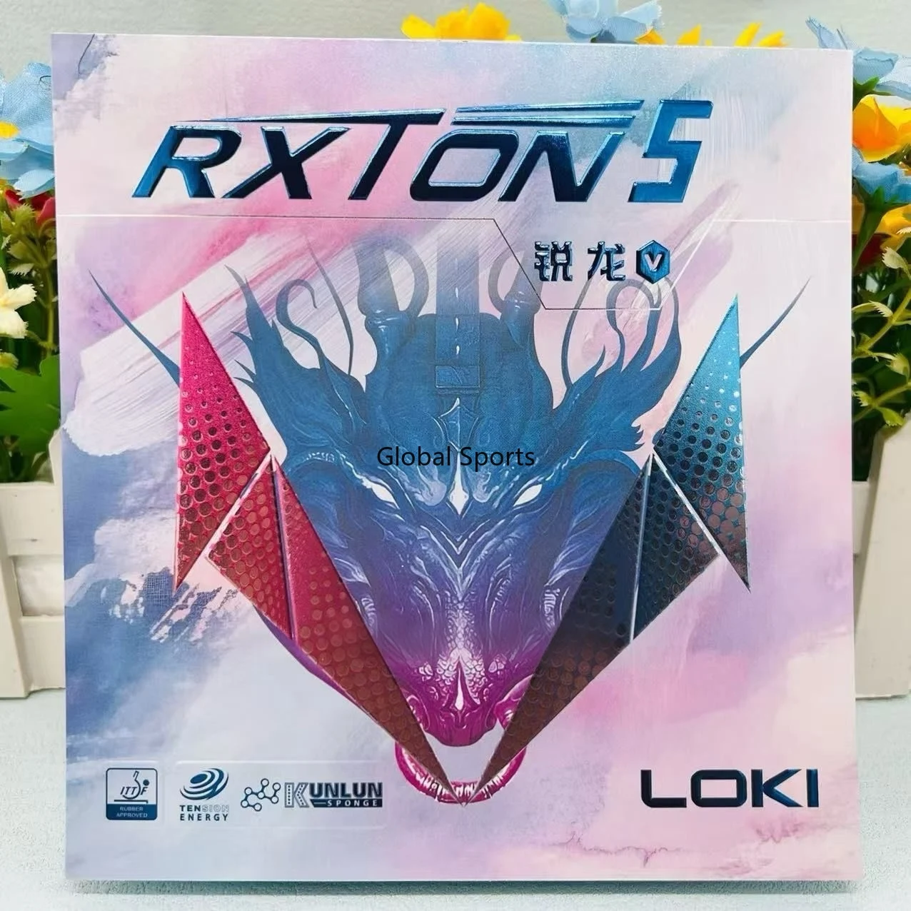 LOKI RXTON 5 Color Series Table Tennis Rubber for Racket Sticky Pimples-in ITTF Approved Pink/Blue/Purple