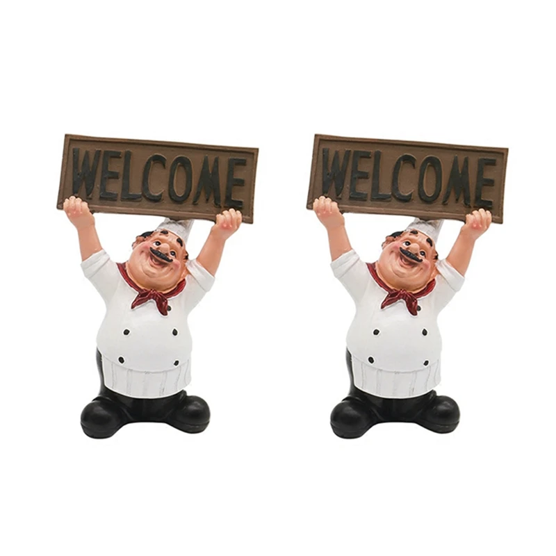 

Big Deal 2X Creative Home Gift Chef Decoration Chef Hands Up Welcome Sign "WELCOME" Little Chef Crafts Home Decor Coffee Shop
