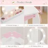 19747-22b3bc.jpg MU Kids White Vanity Set w/ Lighted Mirror & Stool,Makeup Desk, Storage,Wing Pattern – Toddler Princess Dressing Table for Girls