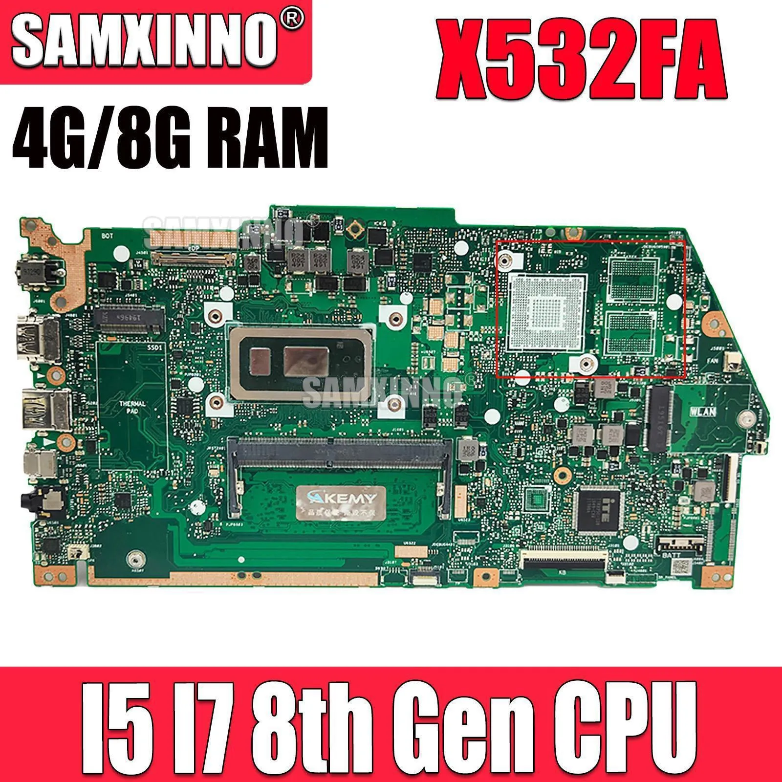 

Ноутбук SAMXINNO X532FA, модель X532FL X532FA X532F X532, материнская плата для ноутбука с процессором i5 i7 8-го поколения, 4 ГБ 8 ГБ ОЗУ