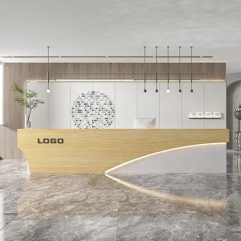 Front Counter Reception Desks Trendy Modern Design Luxury Nordic Reception Desks Simple Beauty Mostrador Commercial Furniture