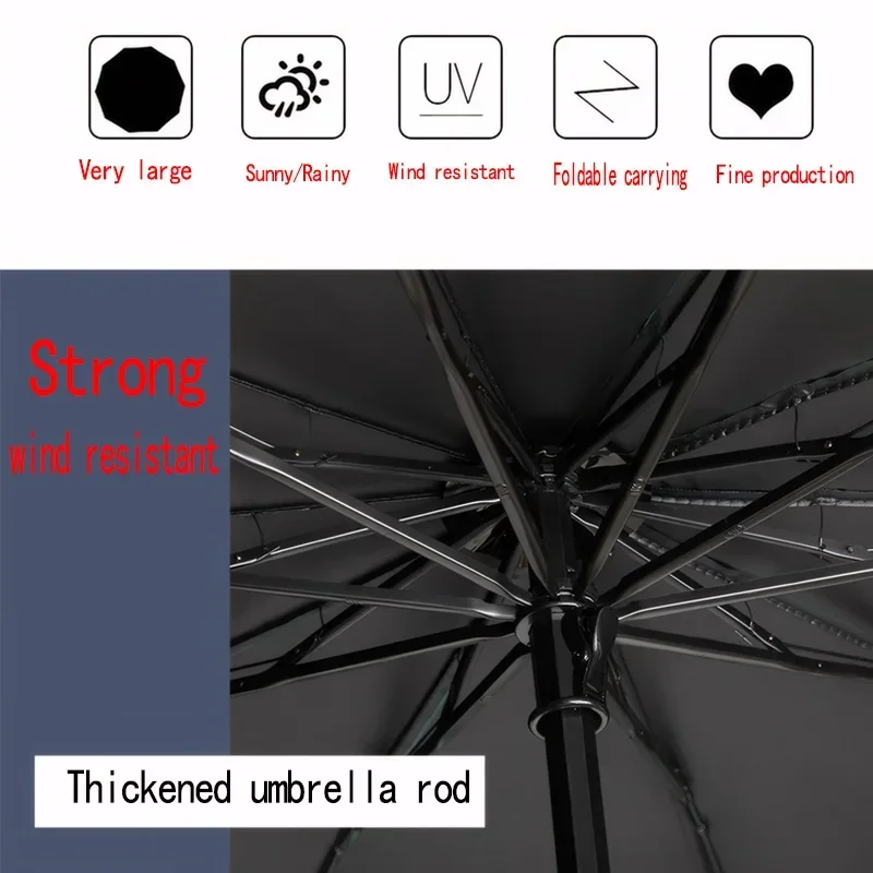 Oversized Folding Umbrella Windproof Waterproof Large Sun Rain Travel Family Use Umbrella Brand 4