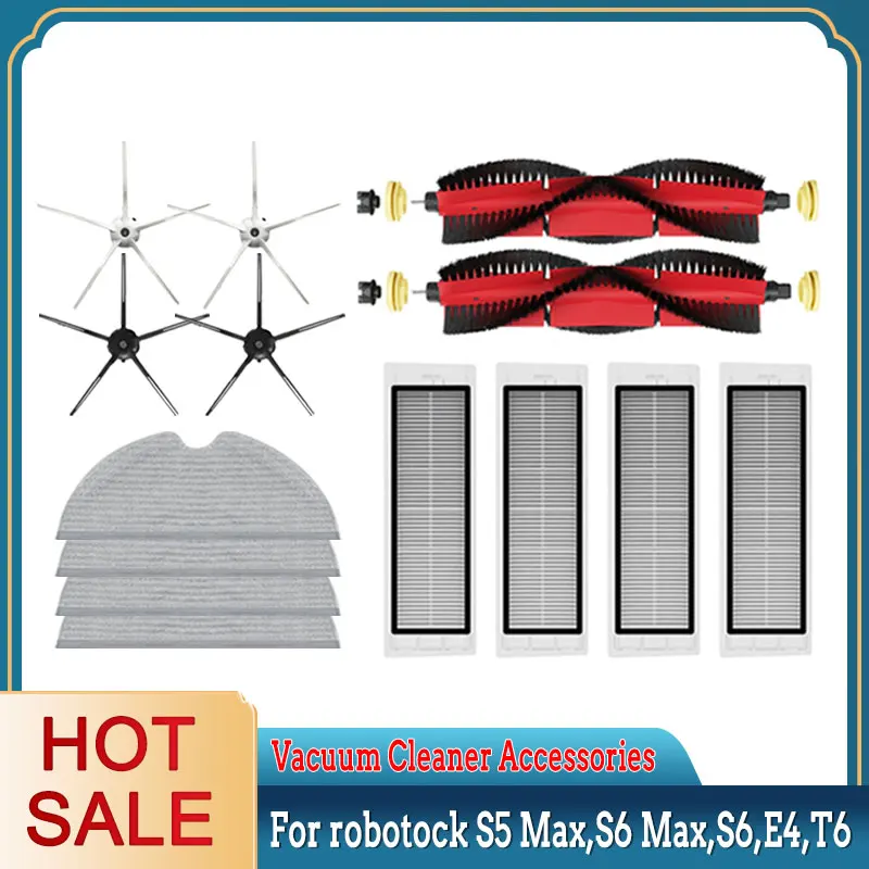 Per Xiaomi Roborock S5 S6 Max Pure E4 Sn5 T6 T4 Filtro Hepa Accessori Per Aspirapolvere Spazzola Laterale Principale Mop Panno Pezzi Di Ricambio