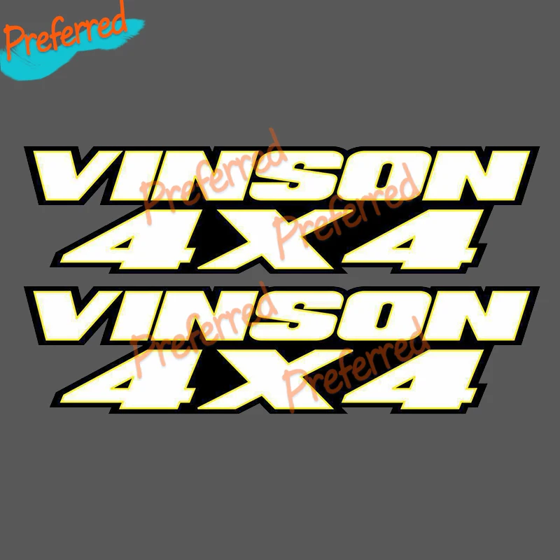 

2 X Vinson 4x4 Yellow Gas Tank Graphics Decal Sticker Atv Quad 500 Lt F500F LTF 500f