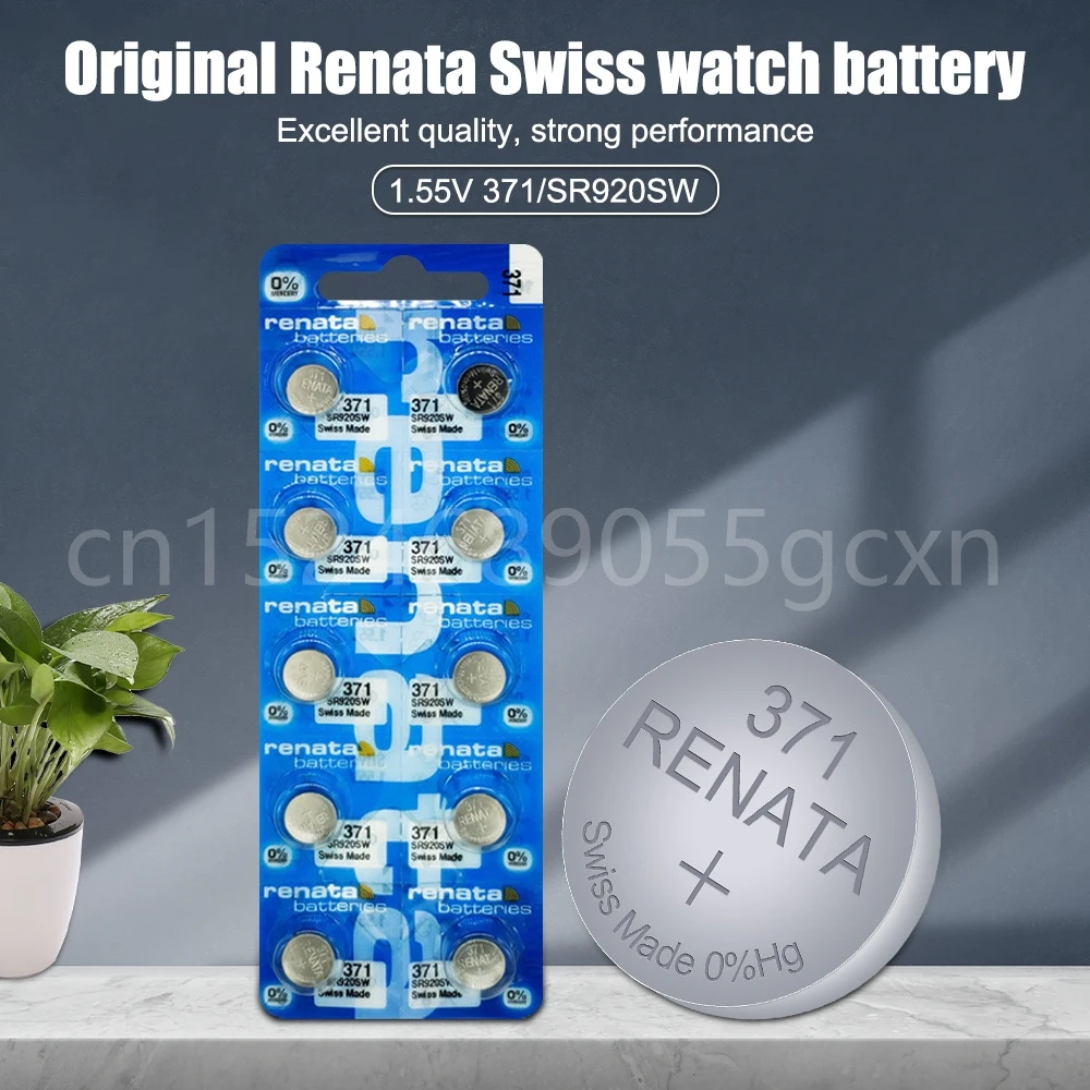 New Renata 371 SR920SW AG6 LR920 LR69 920 1.55V Silver Oxide Watch Battery  for Toy Remote Swiss Made Button Coin Cell