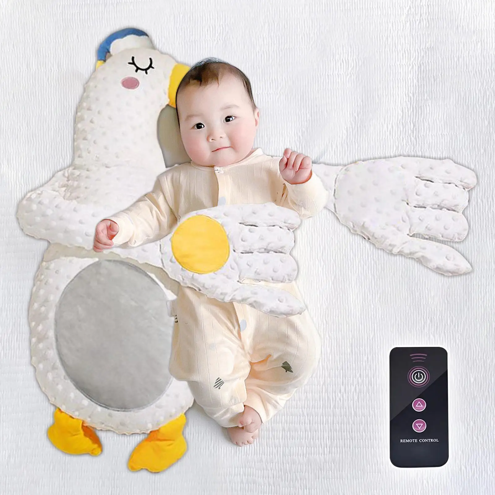  수면용 전동 엉덩이 마사지기, 리모컨으로 작동하는 놀람 방지 수면 패트 베개, 용 진정 장난감