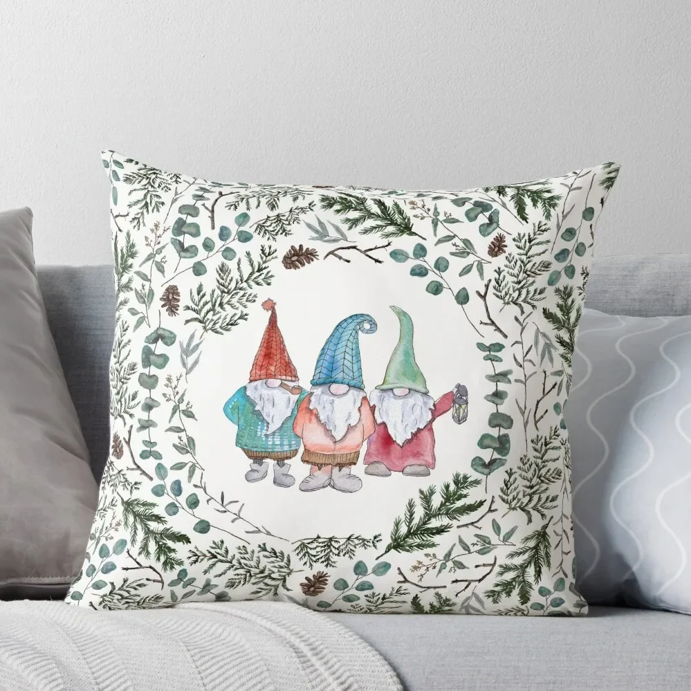 

Christmas Gnome Greenery Circle Throw Pillow Sofa Cushions home decor items Cushion Cover For Sofa Pillowcases For Pillows