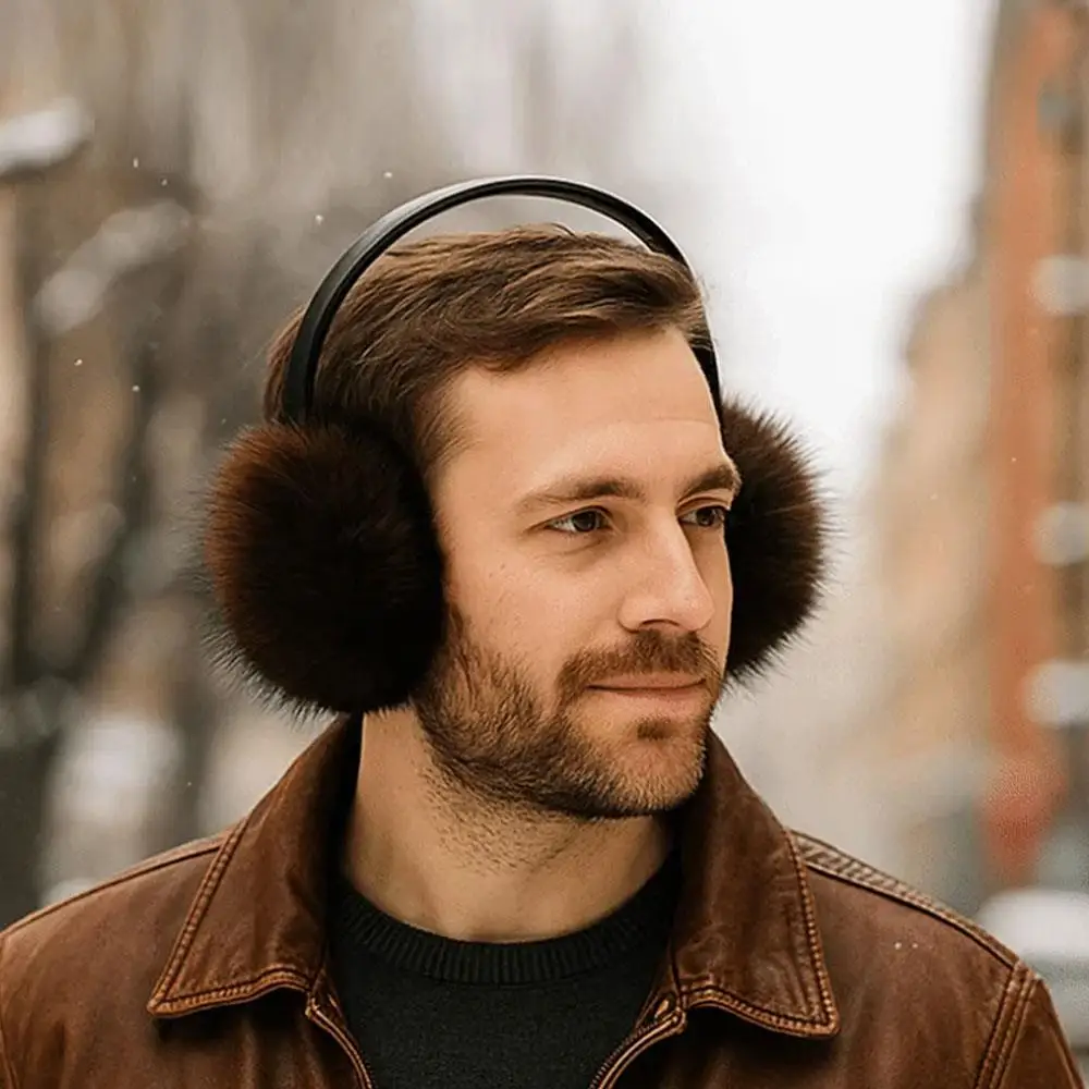 1PC Thicken Soft Plush Ear Warmer Fox Fur Ear Muffs Winter Warm Earmuffs Fashion Ear Cover Outdoor Cold Protection Earflap INS