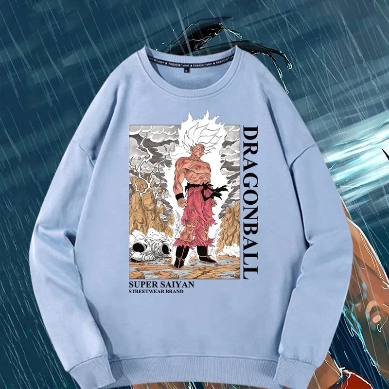 

Autumn Seven Dragon Ball Printed Men's Round Neck Sweater Oversize Youth Loose Saiyan Goku Peripheral Clothing