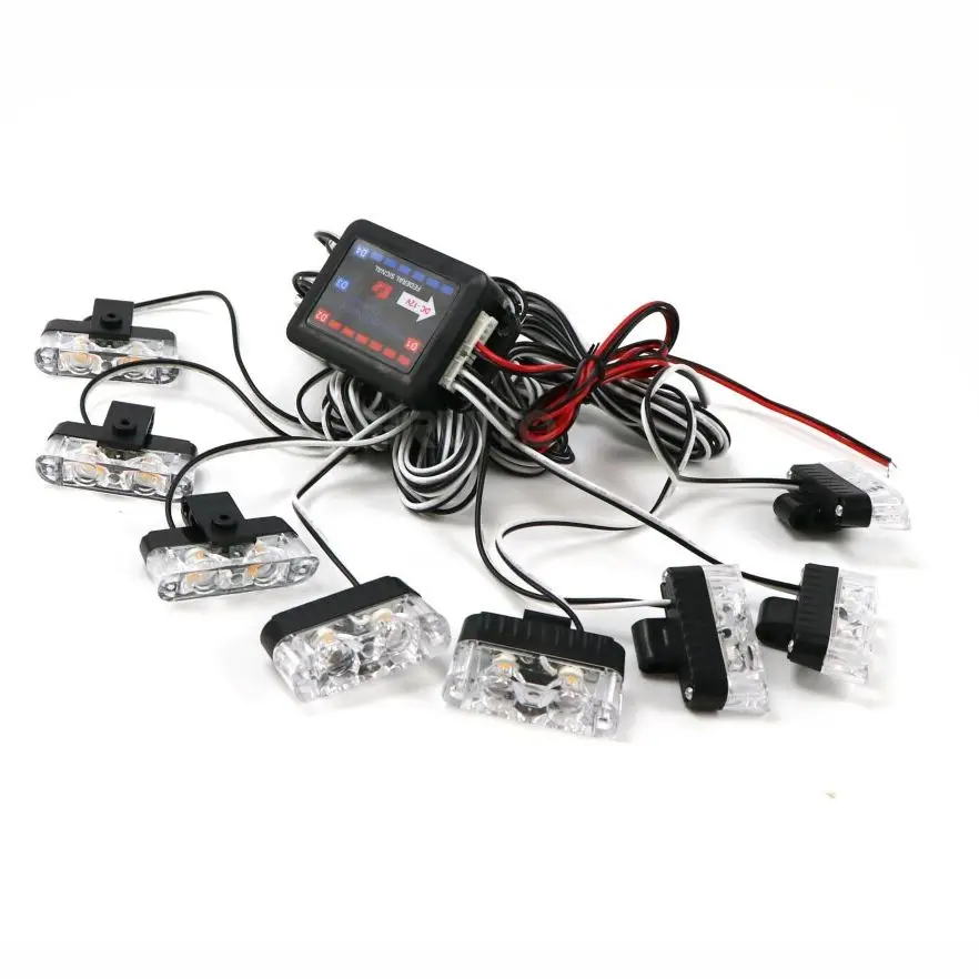 12 16 LED Auto Frontgrill Stroboskop-Licht 12V LED Blinkende Notfall-Lampe Warnblinkleuchte Tagfahrlicht – Detail 2