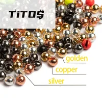 Hot sale Tungsten Slotted Beads 50PCS 1.5-5.5mm Fly Fishing Trout Perch Panfish Hook DIY Fly Tying Material 1