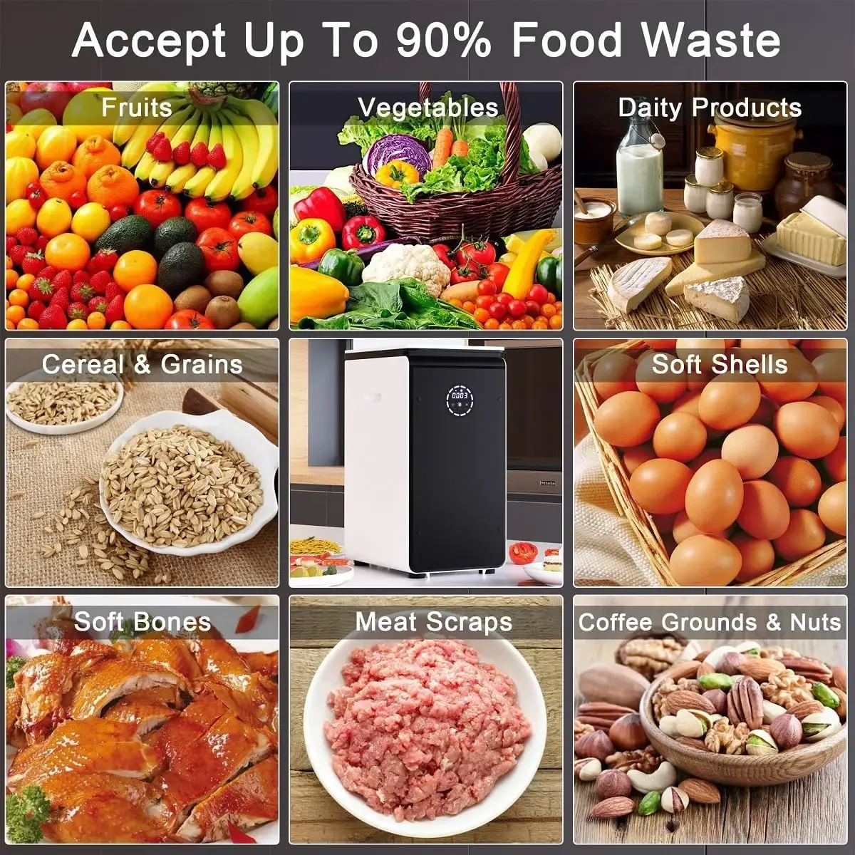 World's First Bio Smart Electric Composter Kitchen, Turn Food Waste into Real Organic Compost No Dehydration - 19L Food C 4