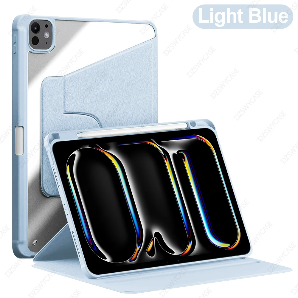 Versatile 360° Rotating iPad Pro Trifold Stand Case with Pencil Holder and Auto Wake/Sleep Function