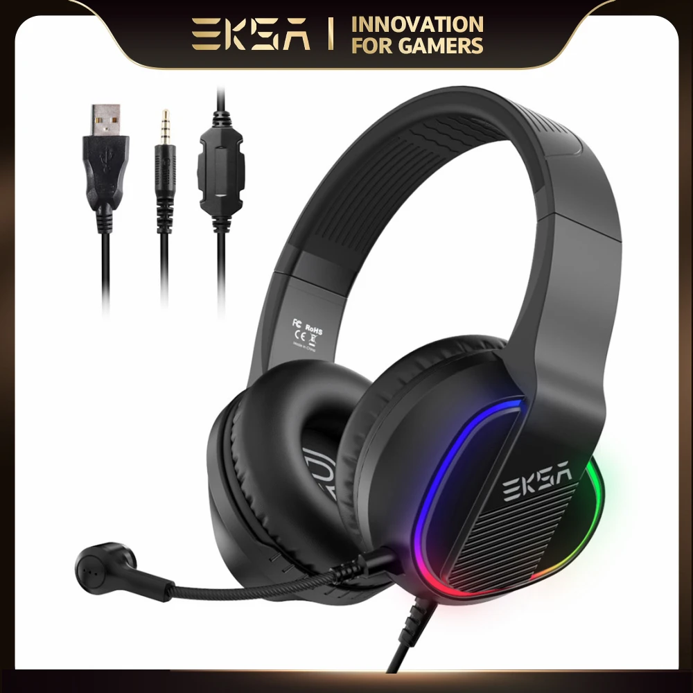 Eksa E400 Gaming Hoofdtelefoon Voor Pc Wired Headset Gamer Over Ear Hoofdtelefoon Met Microfoon Noise Cancelling Voor PS4/PS5/Xbox| | - AliExpress