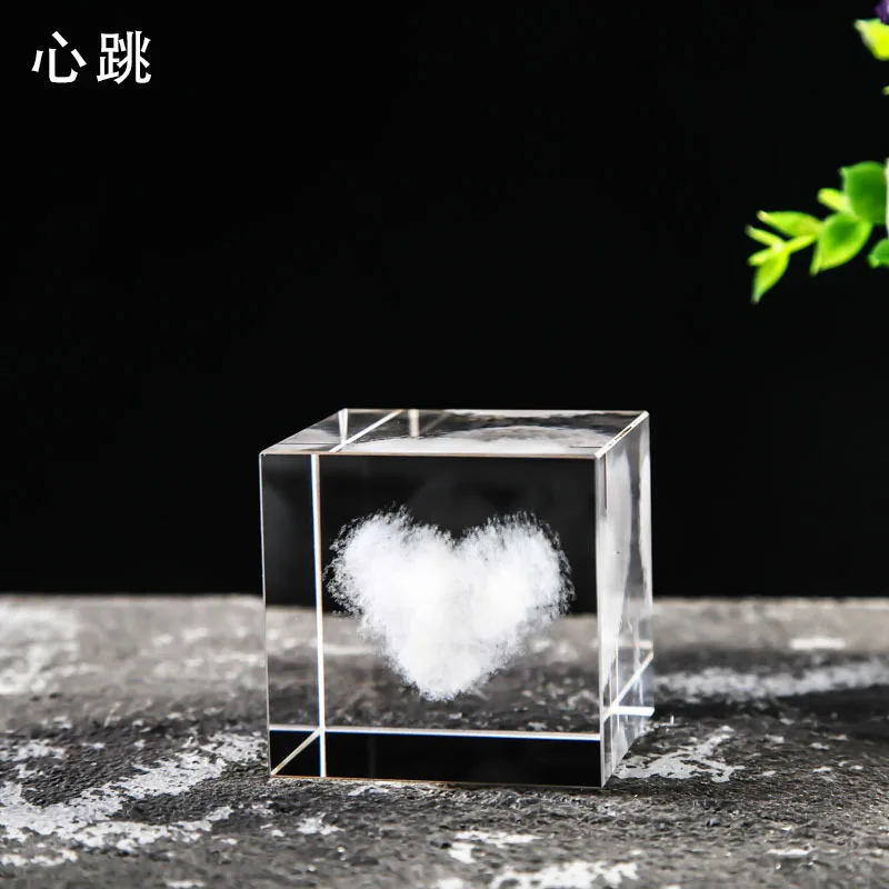 4cm Rain Clouds Raindrop Cloud Square Crystal Ornaments Heart Shape Home Office Decor Birthday Valentine's Day Gifts crystal ornaments