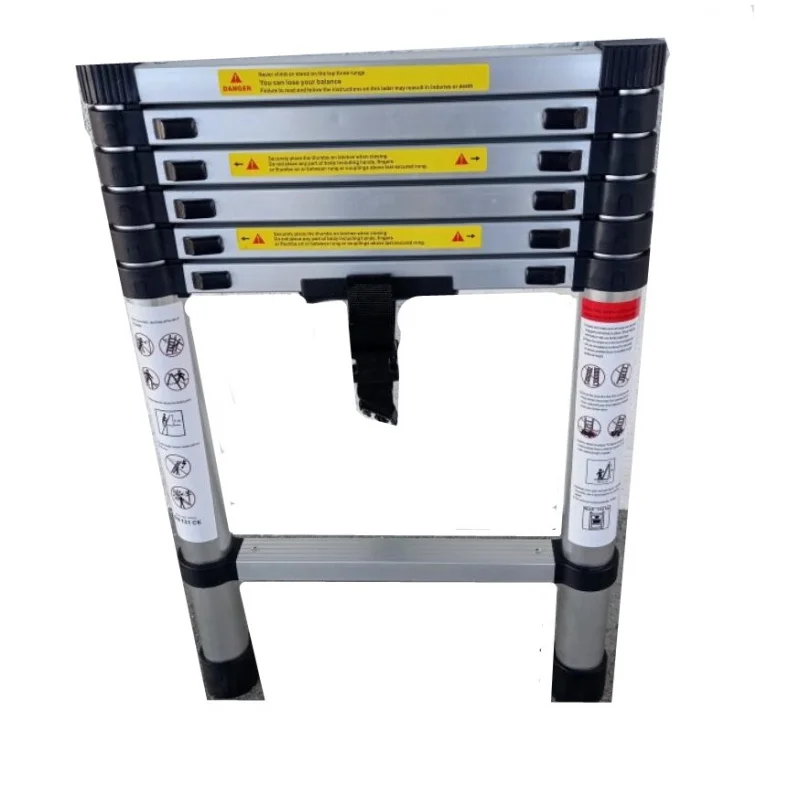2-meter portable telescopic ladder aluminum single button telescopic ladder aluminum alloy multifunctional household T