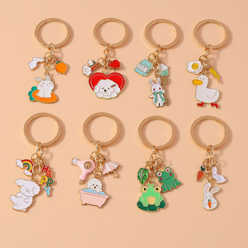 Cartoon Tier Bär Hund Pferd Anhänger Schlüssel bund für Auto Schlüssel Souvenir Geschenke für Frauen Männer Handtasche hängen Schlüssel ringe DIY Zubehör – Detail 11