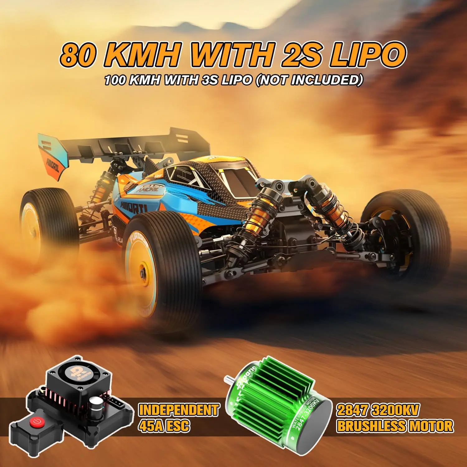 1:12 Fast Brushless RC Cars for Adults,Top Speed 100KM/H Remote Control Car with Independent ESC,3200KV Brushless Motor,3