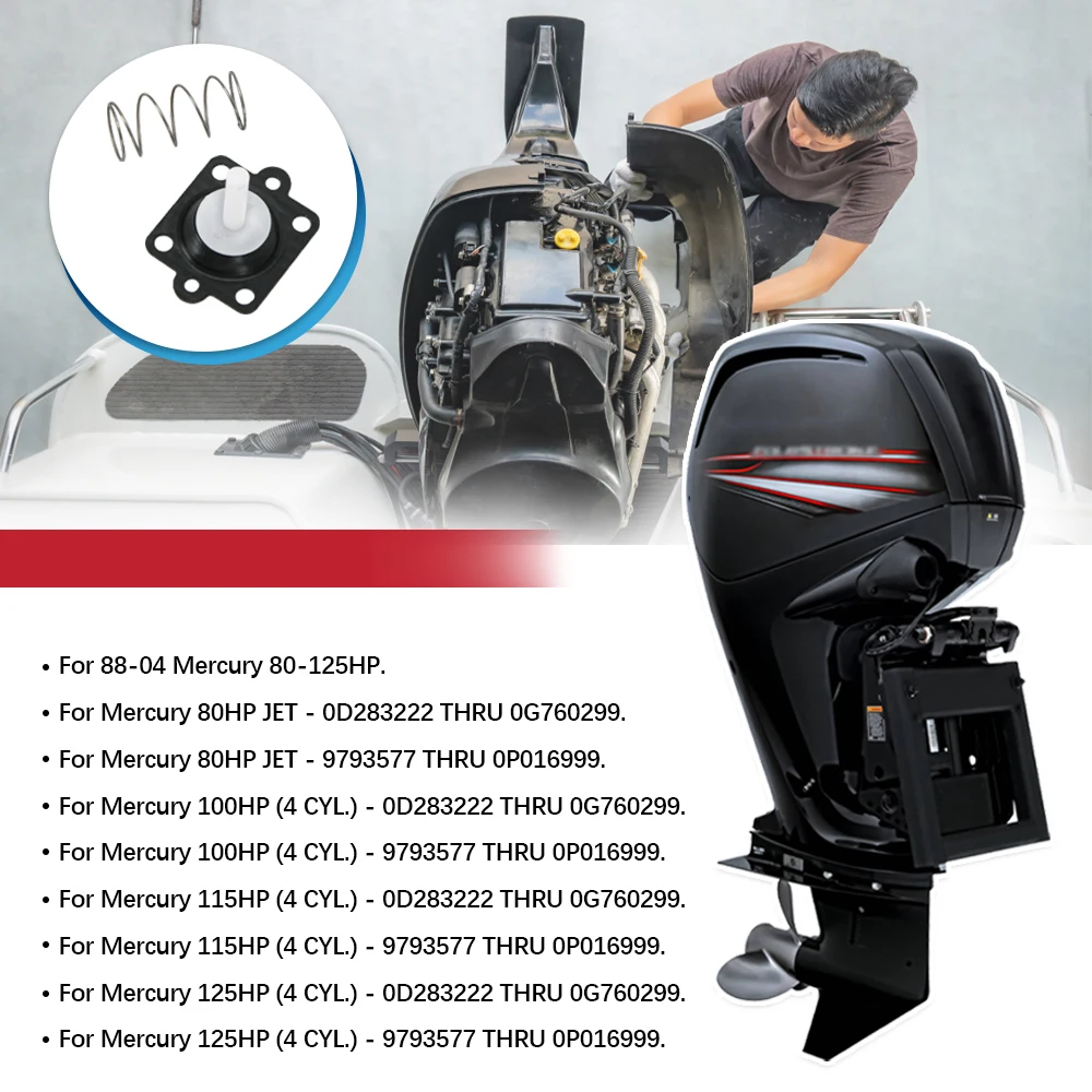 머큐리용 자동차 연료 펌프 수리 키트, 플라스틱 자동차 액세서리, 해양 80-125HP 1988-2004, 1395-811287/ 811287