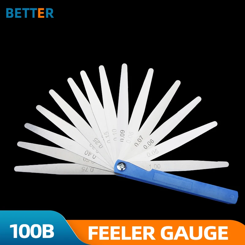 100B17 blades Feeler Gauge Set valves foliage of valves Spark Plug Gap Metric Sizes 0.02-1mm Measurement Thickness gap gauge feeler gauge
